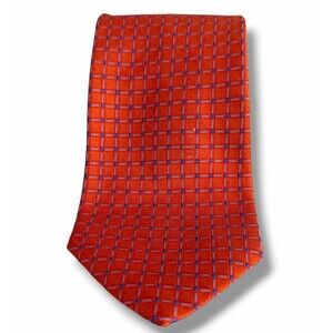 Brooks Brothers 346 Orange Tie Micro Boxes Silk Tie NWT Made In Italy